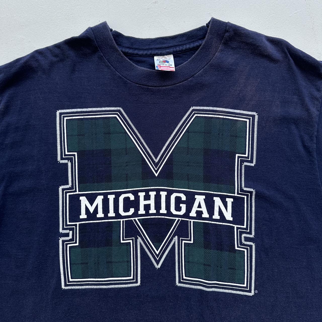 Navy Michigan University / Tourist Vintage 90's T-shirt - XL