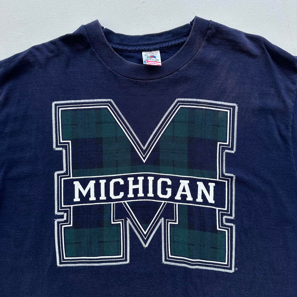 Navy Michigan University / Tourist Vintage 90's T-shirt - XL