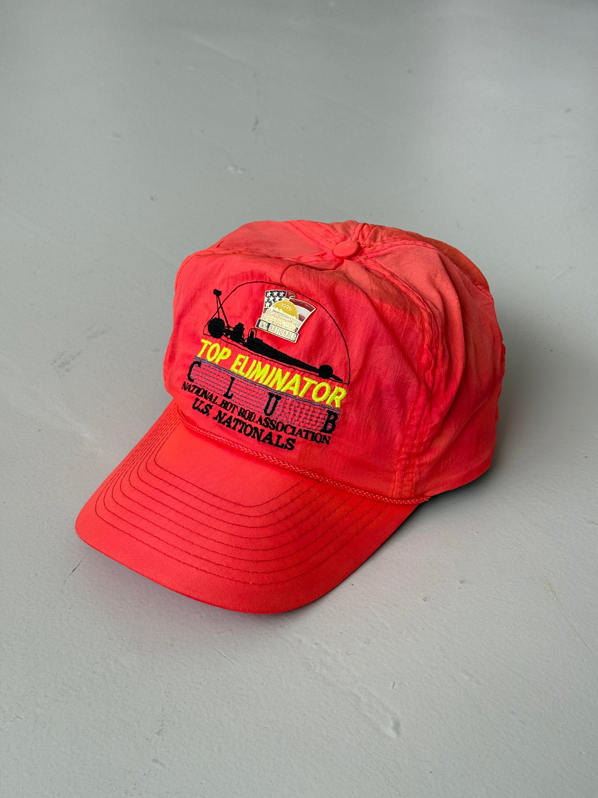 Neon Pink Hot Rod Association Vintage Nylon SnapBack Trucker Cap