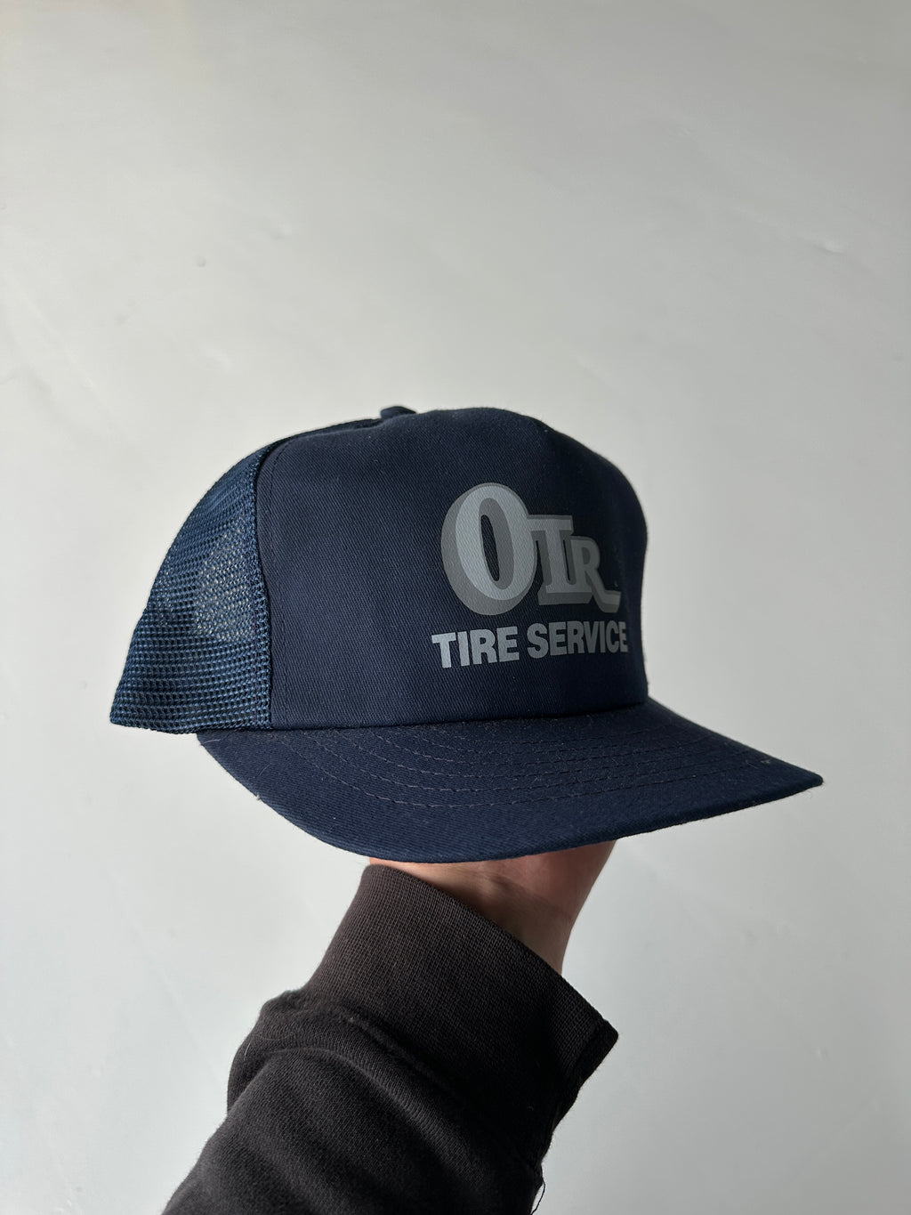 Navy OTR Tire Service Vintage Foam SnapBack Trucker Cap