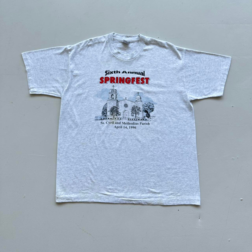 Grey SpringFest Religious 90s Vintage T-shirt - XL