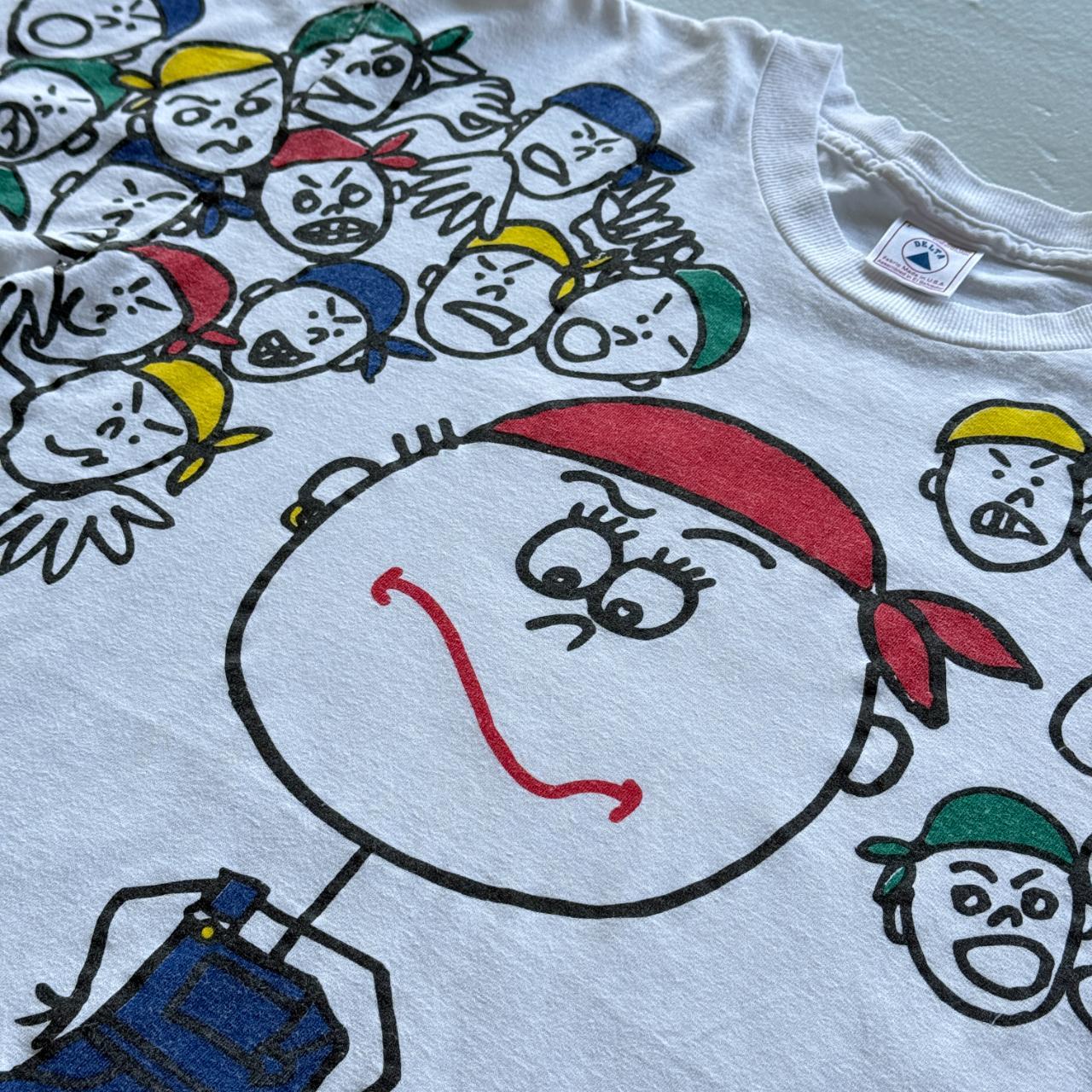 White The Head Said "Yeah Right" Cartoon Novelty Vintage 90s T-shirt - Large