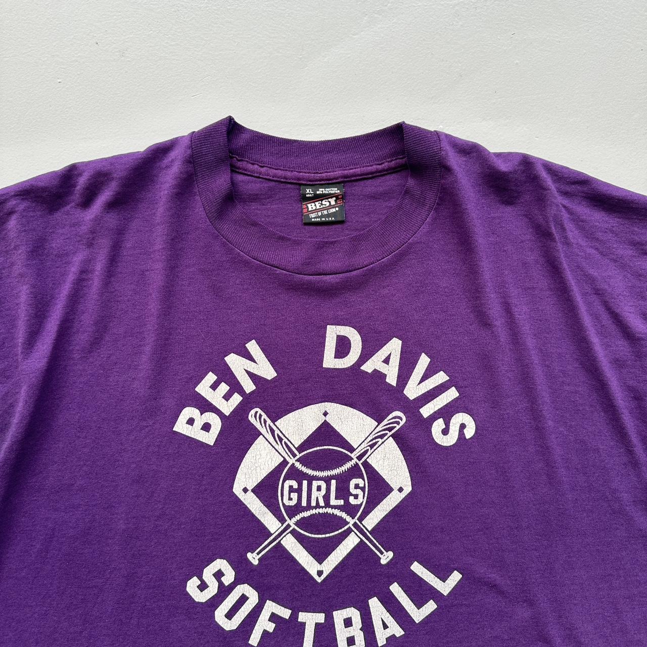 Purple Ben Davis Girls Softball 90s Vintage T-shirt - XL