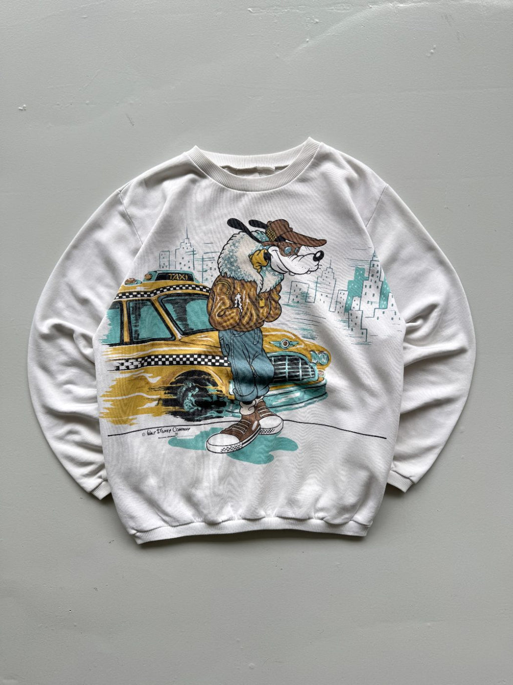Disney Goofy Taxi Driver 90's Vintage Sweatshirt - Medium