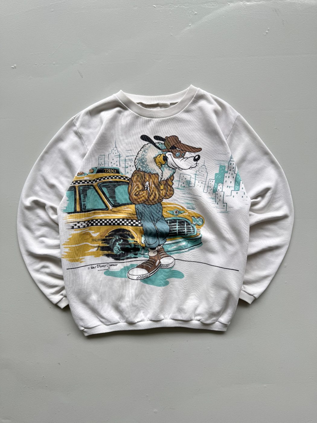 Disney Goofy Taxi Driver 90's Vintage Sweatshirt - Medium