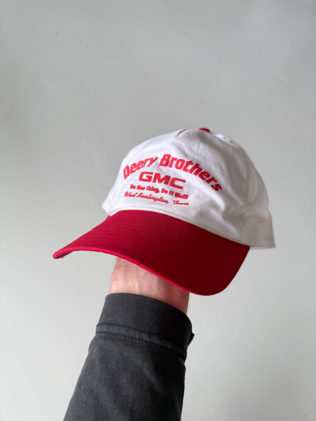 White Deery Brothers GMC Mechanics Vintage Cotton SnapBack Trucker Cap