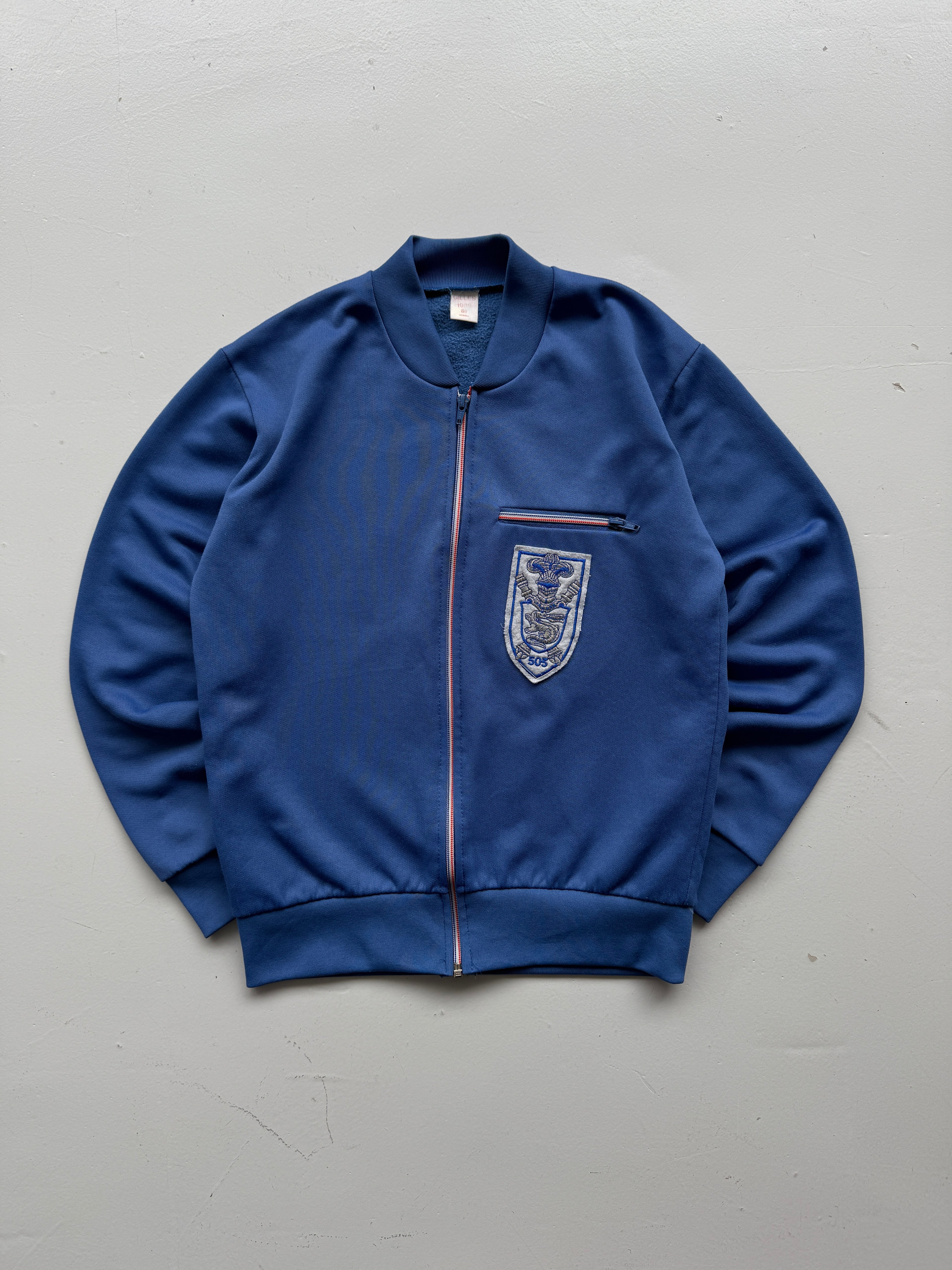 Navy Vintage 80's Athletic College Track Jacket Bomber- Small
