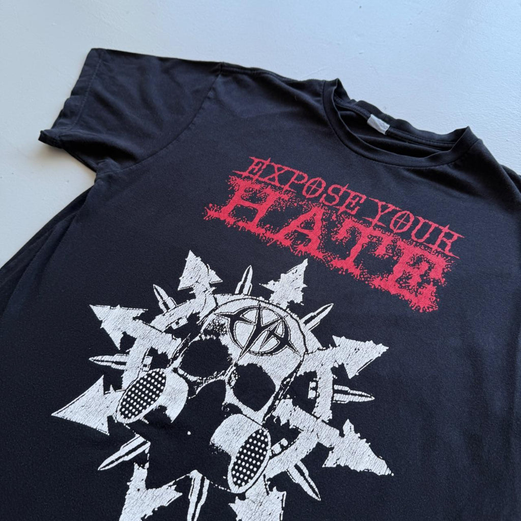 Black Expose Your Hate 00s Vintage Metal Graphic Band T-Shirt - Medium