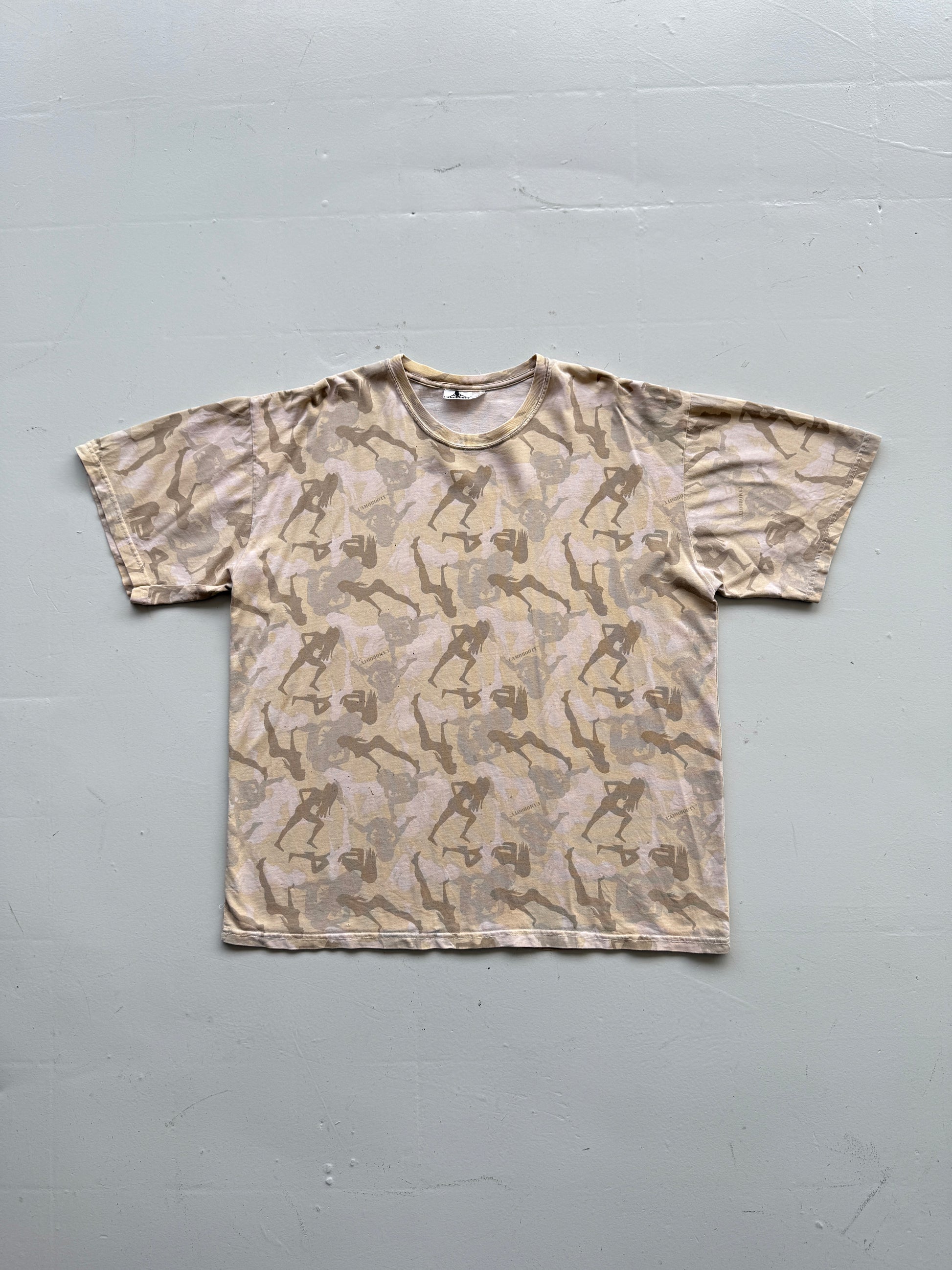 Camo Novelty Nude Silhouette 00's Camouflage T-Shirt - XL