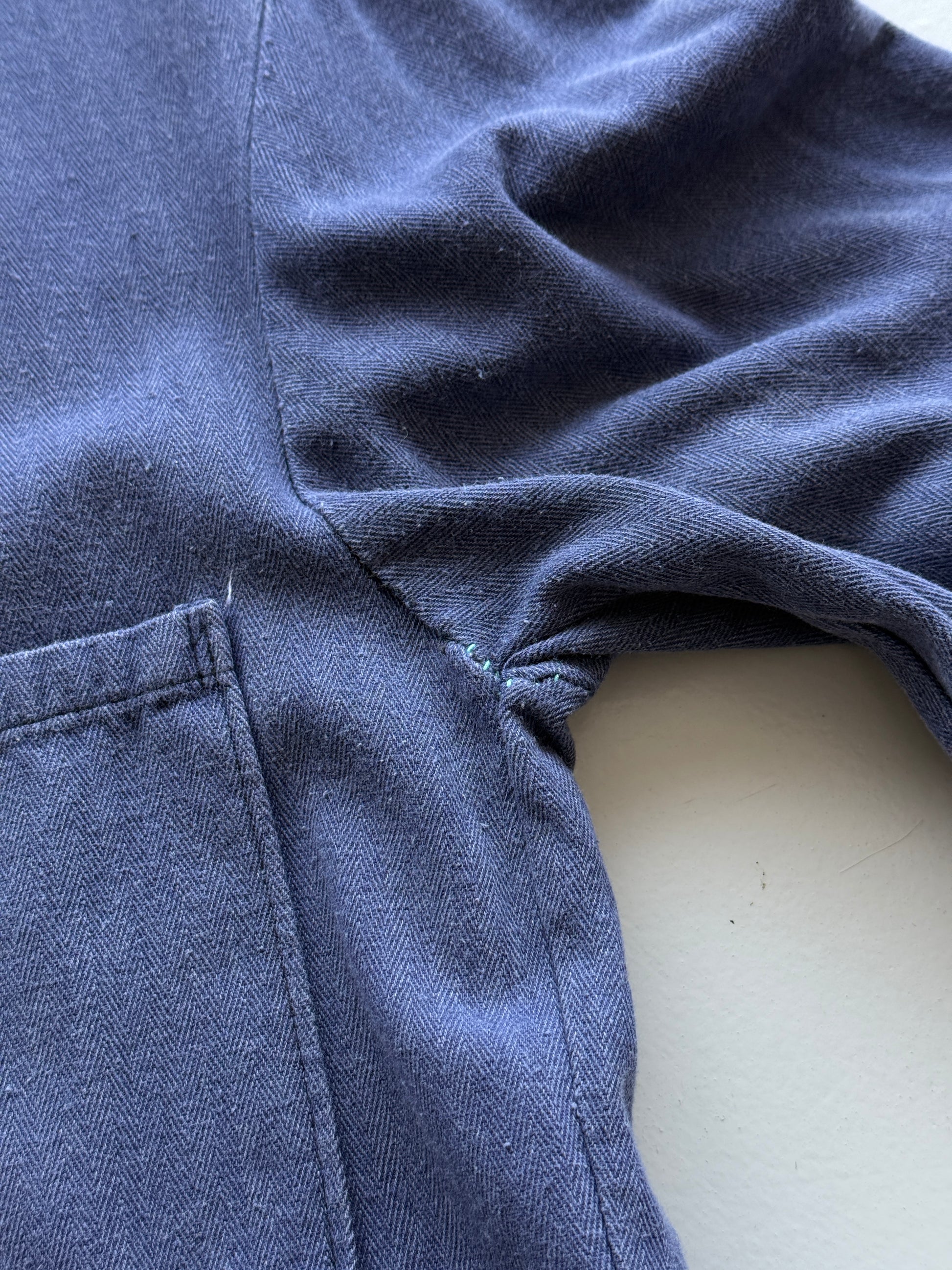 Navy French Workwear Vintage Herringbone Twill Chore Jacket CH038 - Slim Medium