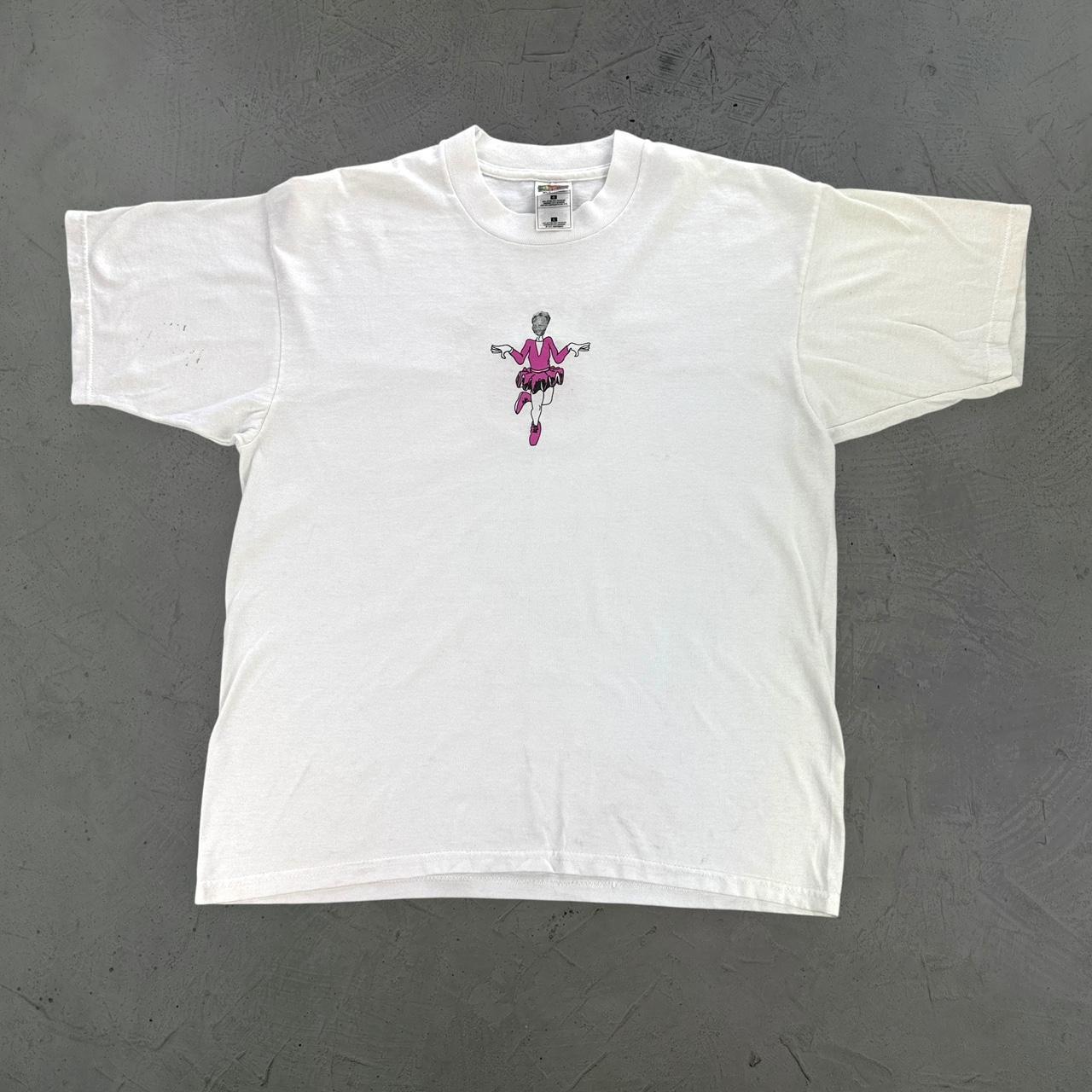 Ballerina Novelty White 90s vintage T-shirt - Large