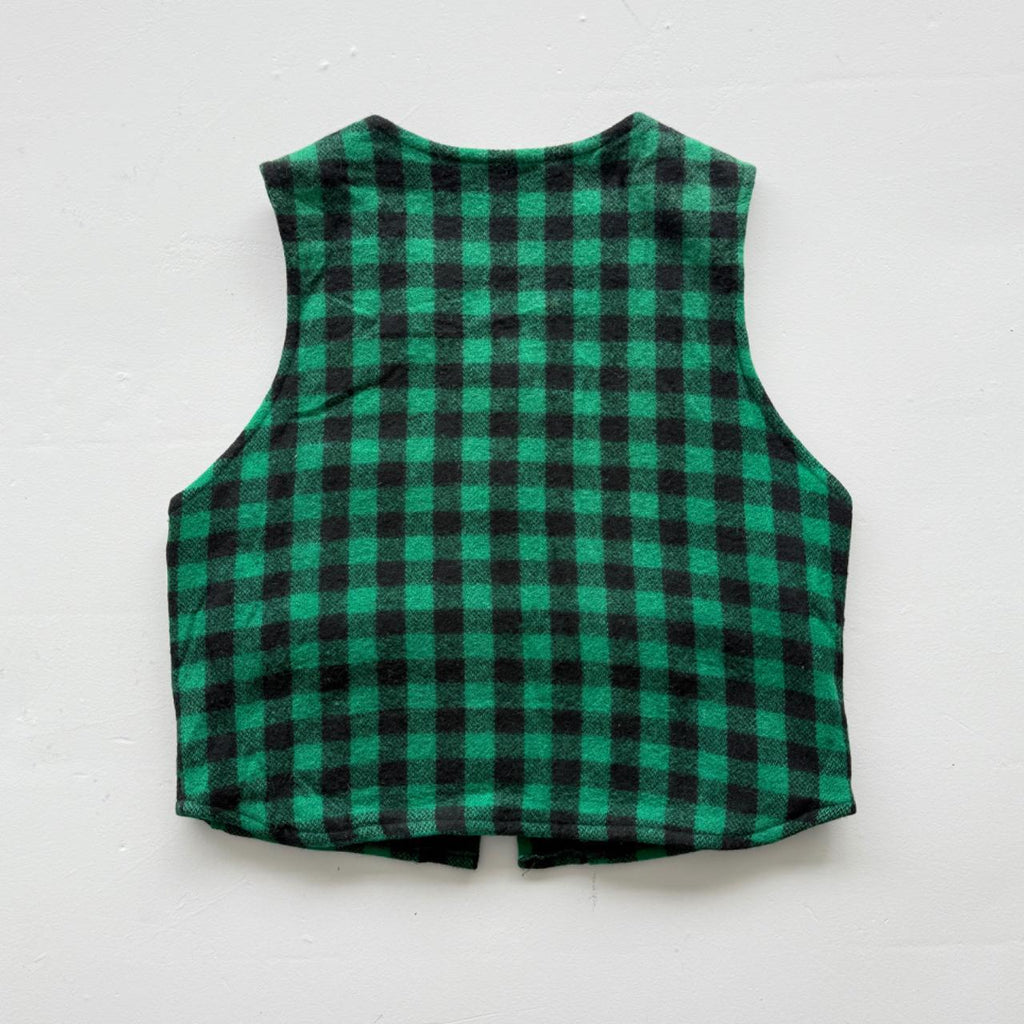 Checkered Johnson Woollen Mills 70s Vintage Buffalo Plaid Waistcoat / Vest - XL