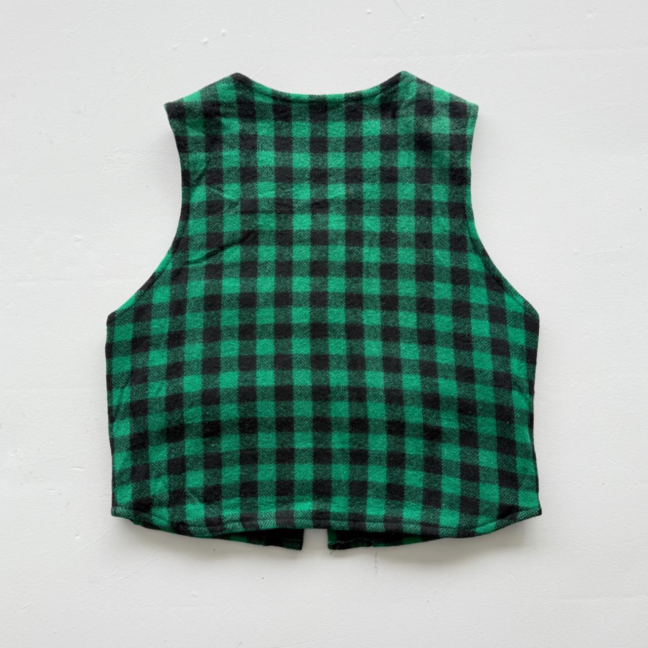 Checkered Johnson Woollen Mills 70s Vintage Buffalo Plaid Waistcoat / Vest - XL