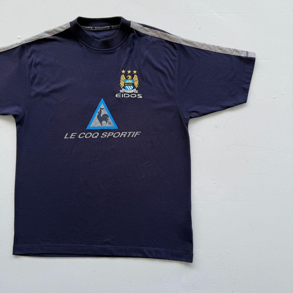 Blue Manchester City 1999-2000 Training Vintage Graphic T-Shirt - Large