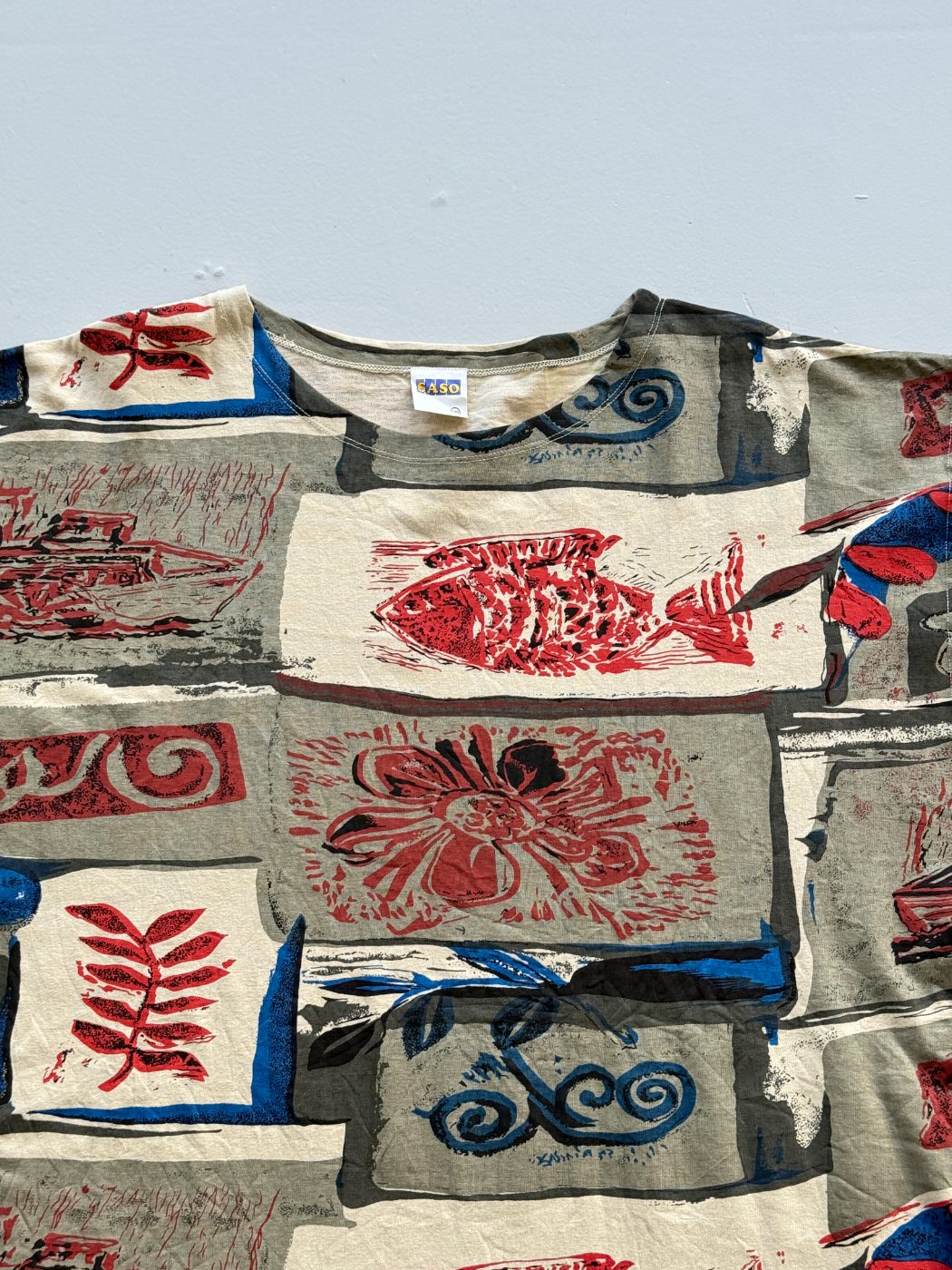 Saso All Over Print 90's Surfwear Vintage T-Shirt - XL