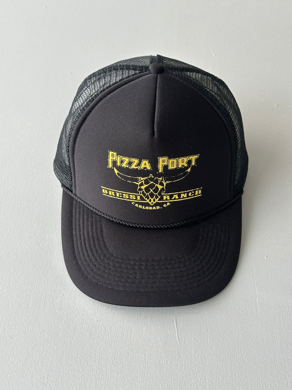 Black Pizza Port Bressi Ranch Vintage Foam and Mesh SnapBack Trucker Cap