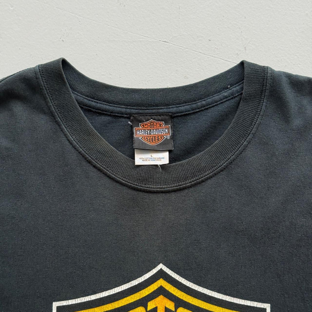 Faded Black Harley Davidson 90s Vintage Graphic T-Shirt - Large