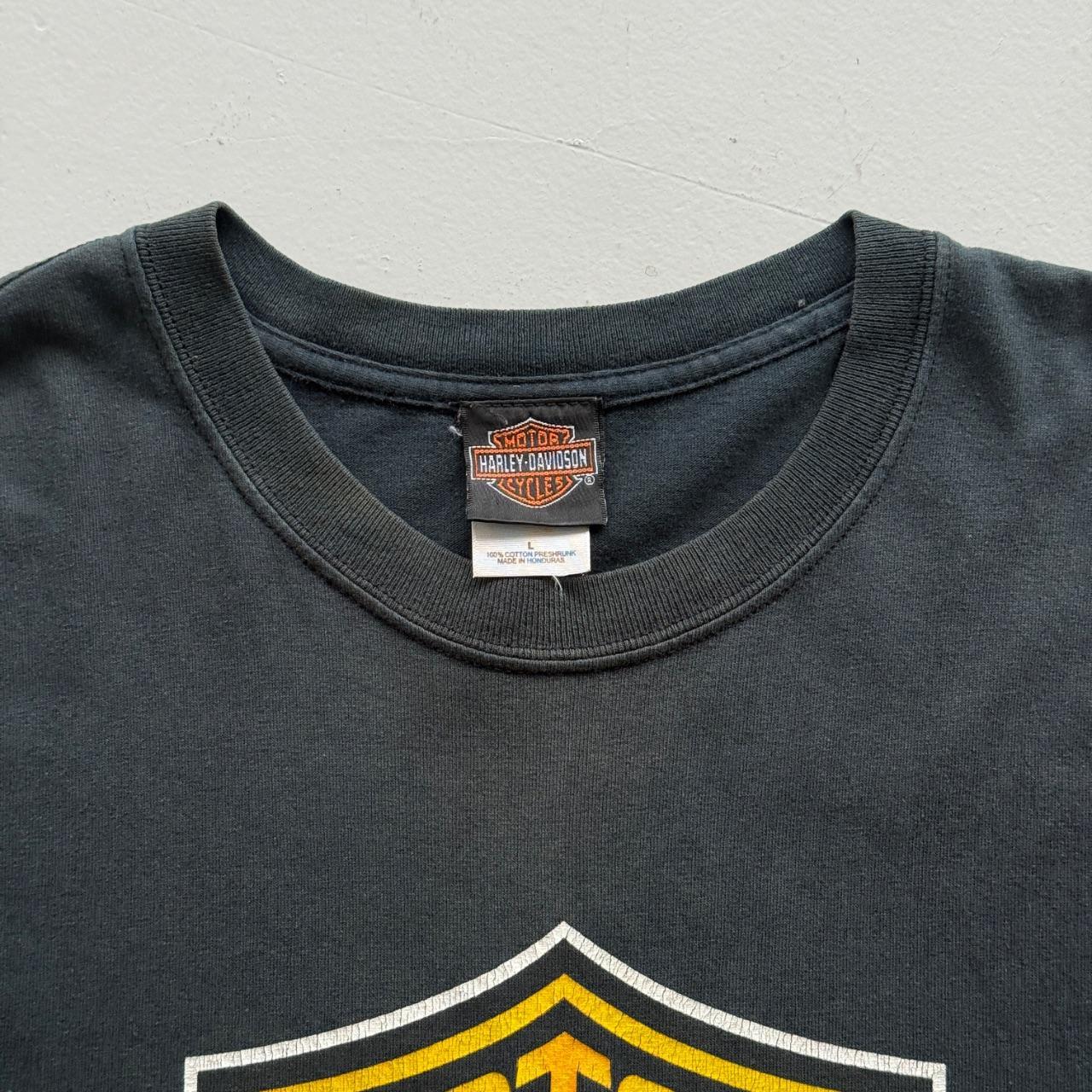 Faded Black Harley Davidson 90s Vintage Graphic T-Shirt - Large