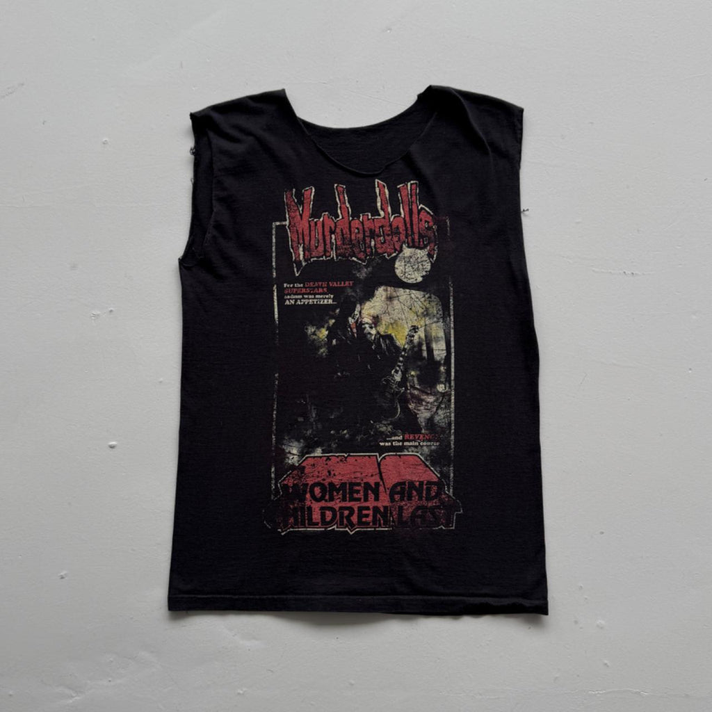Black Murder Dolls 00s Vintage Graphic Hand Cut Vest T-Shirt - XS