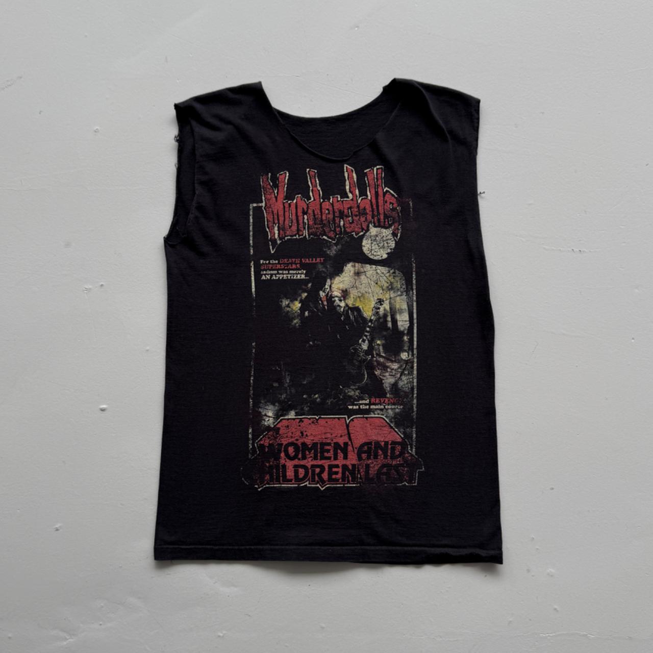 Black Murder Dolls 00s Vintage Graphic Hand Cut Vest T-Shirt - XS