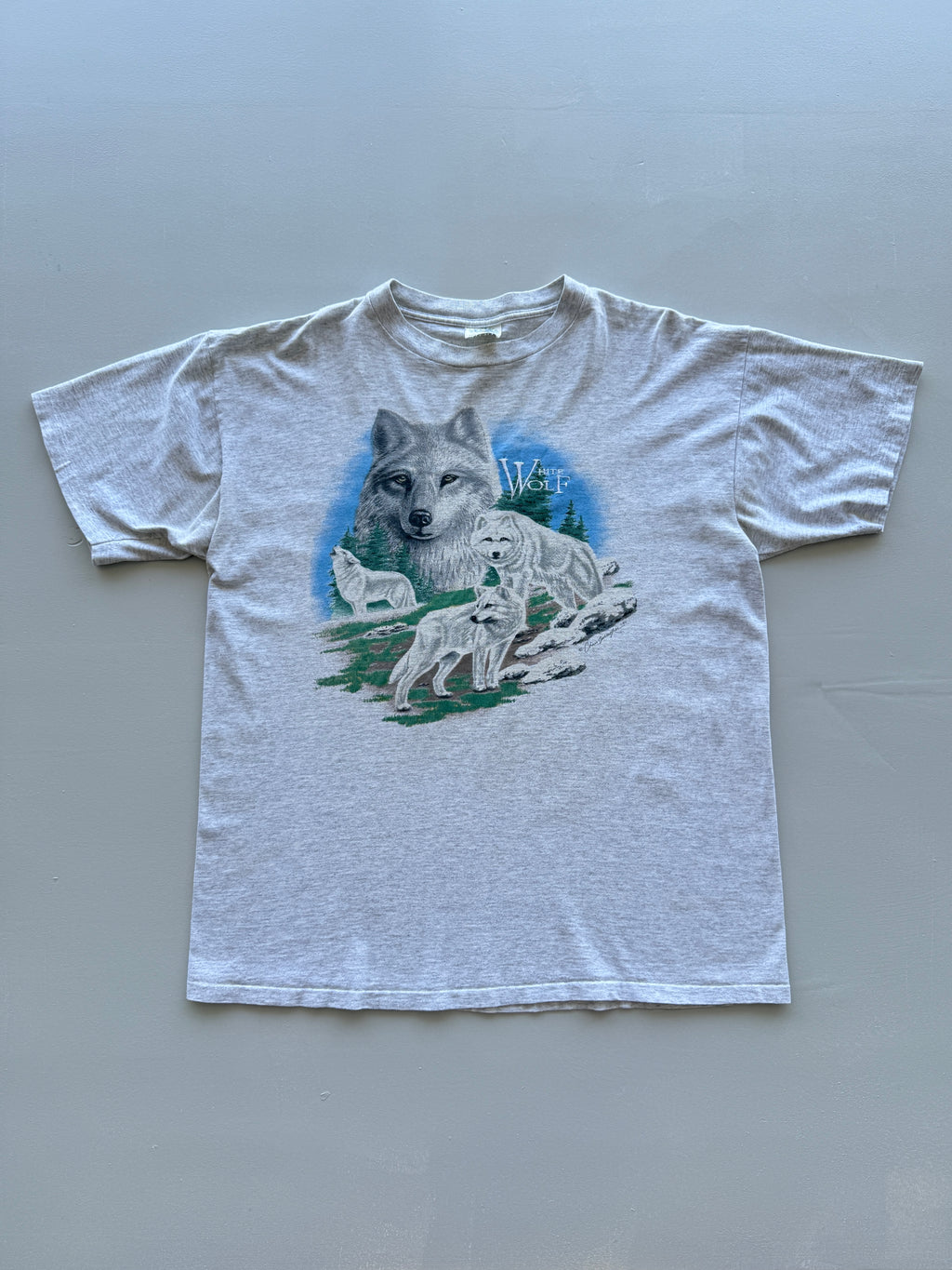 White Wolf Single Stitch 90's Vintage Nature T-Shirt - XL
