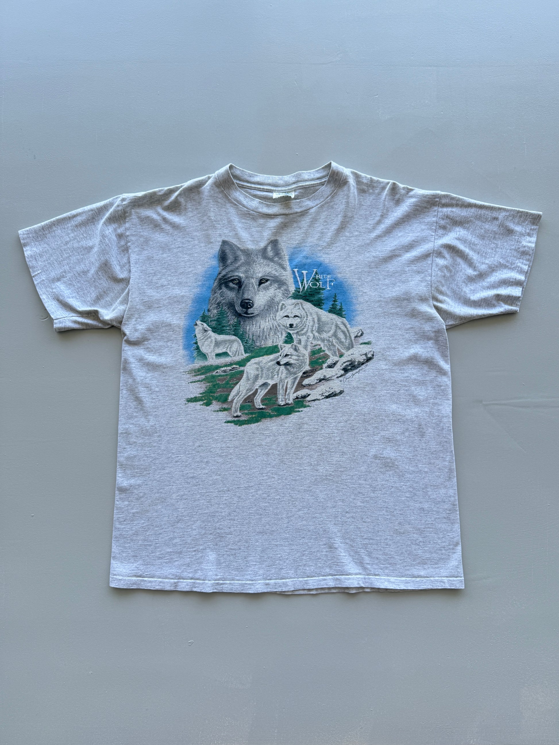 White Wolf Single Stitch 90's Vintage Nature T-Shirt - XL