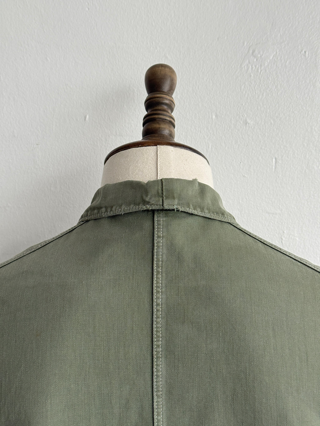Green French Sashiko Repaired 1950s Vintage Workwear Chore Jacket CH366 - Small