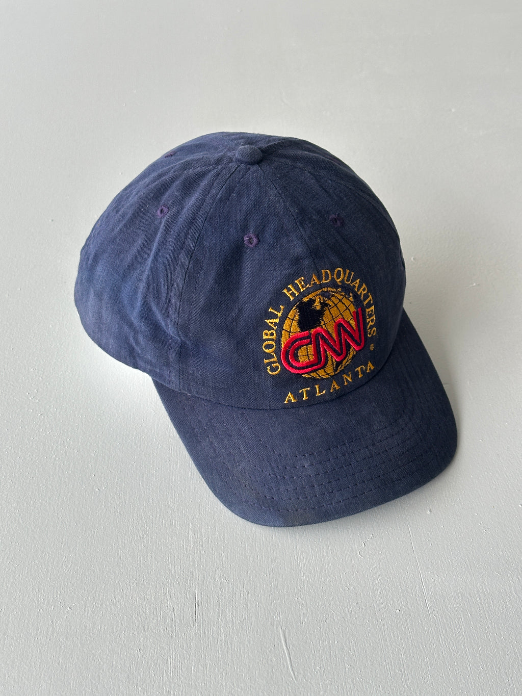 Navy CNN Global Headquarters 90's Vintage SnapBack Trucker Cap