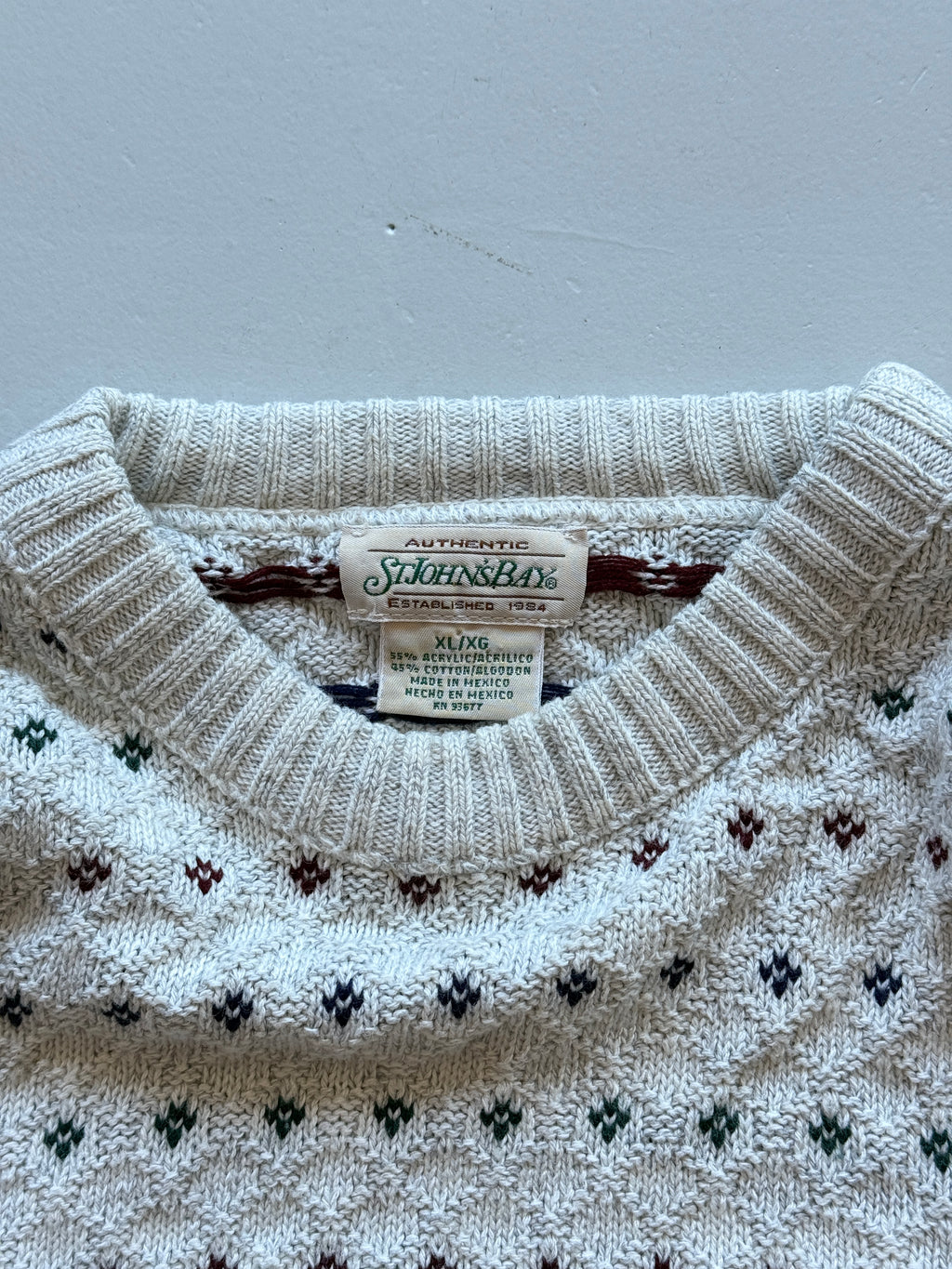 Cream St. John's Bay Knitted Vintage 90's Jumper - XL