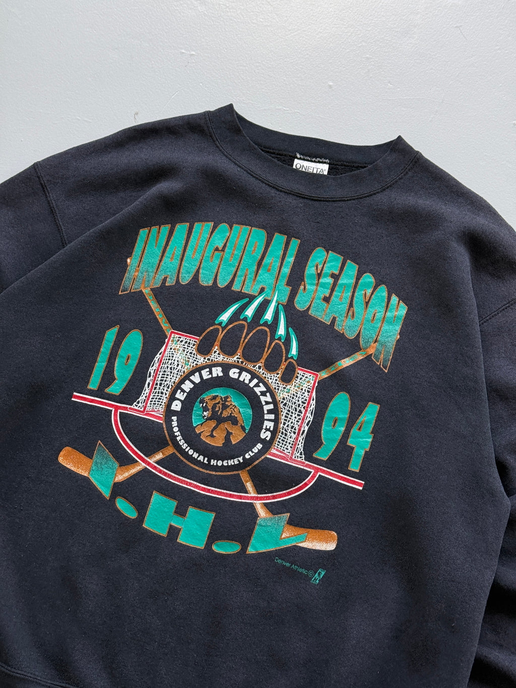 Denver Grizzlies IHL 1994 Inaugural Season Vintage Sweatshirt - Large