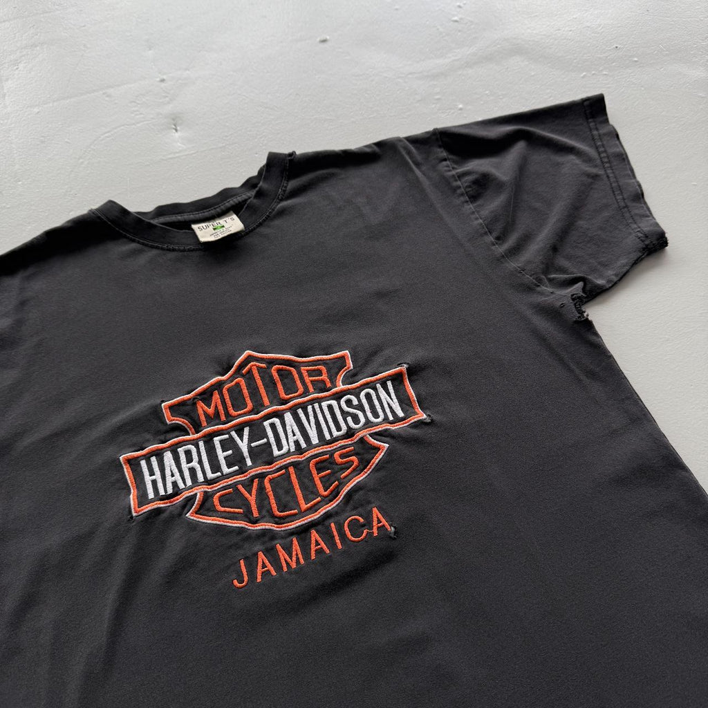 Black Harley Davidson Jamaica Vintage 00s T-shirt - Medium