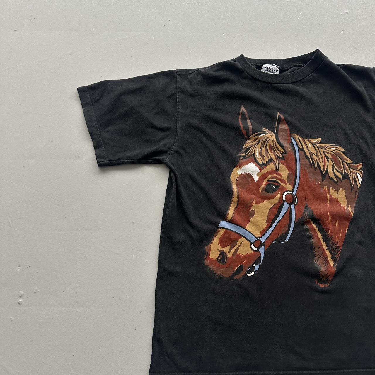 Black Horse 00s Vintage Graphic T-Shirt - Medium