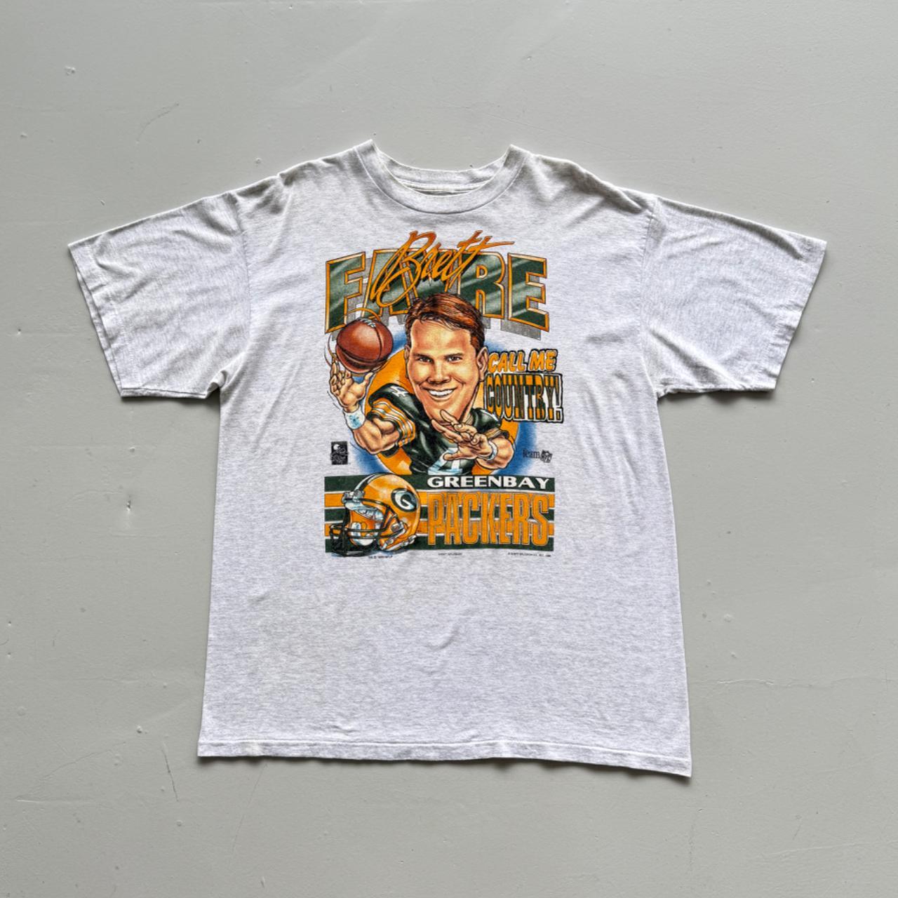 Grey Bret Favre Green Bay Packers 90s Vintage NFL T-Shirt - XL
