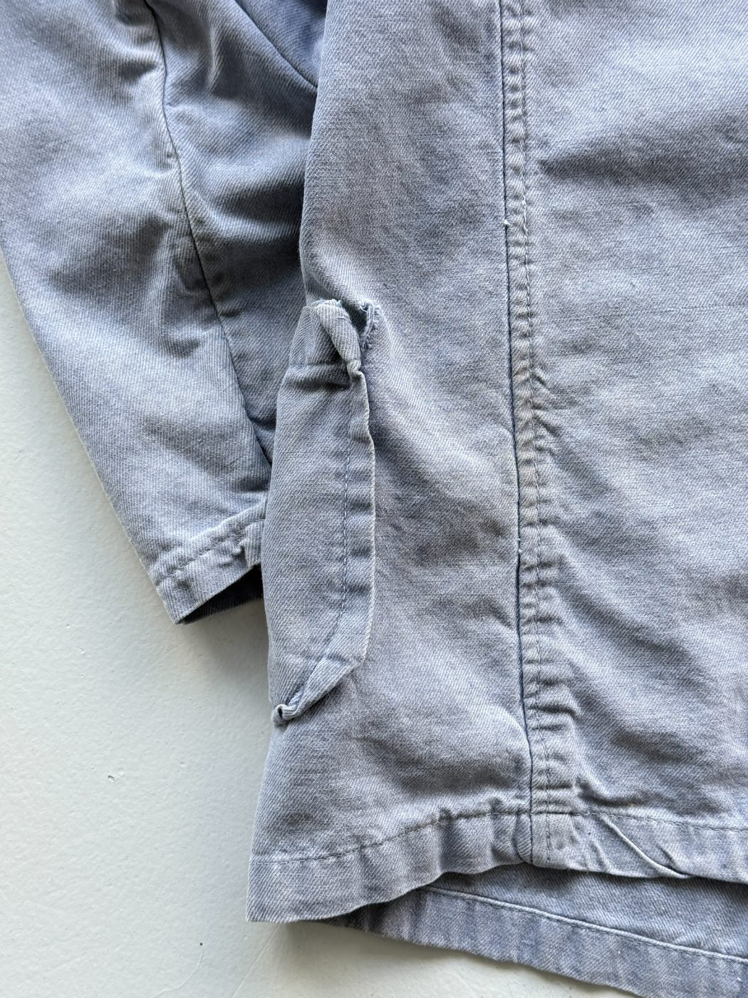French Chore Vintage Faded Blue Cotton Work Jacket CH236 - Small