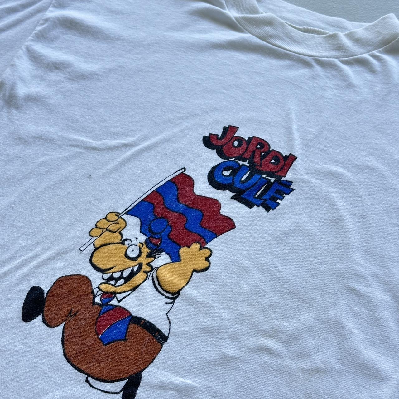 White Jordi Culé Cartoon Vintage 90’s T-shirt - Medium