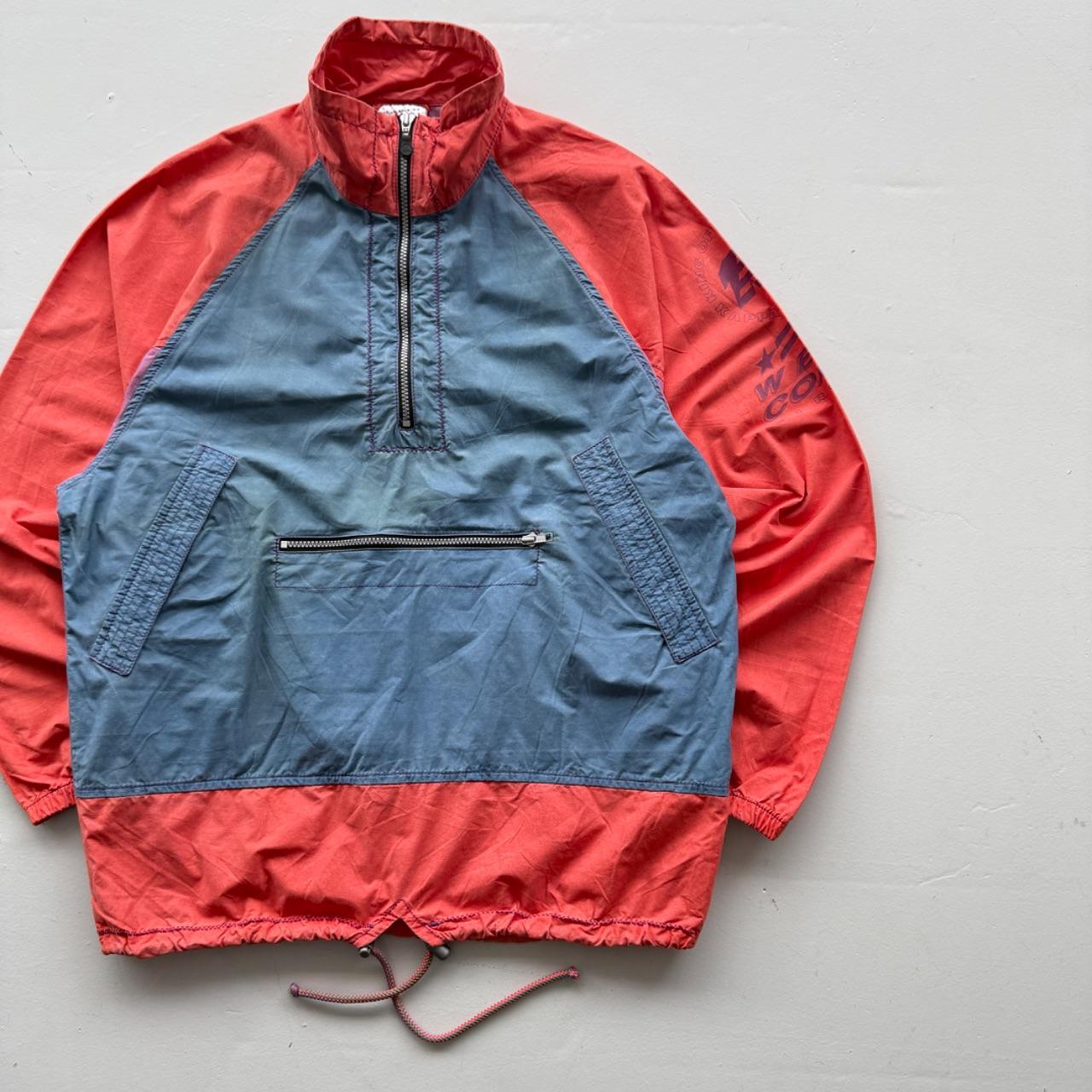Red Blue Kappa 90's Vintage 1/4 Zip Windbreaker - Medium