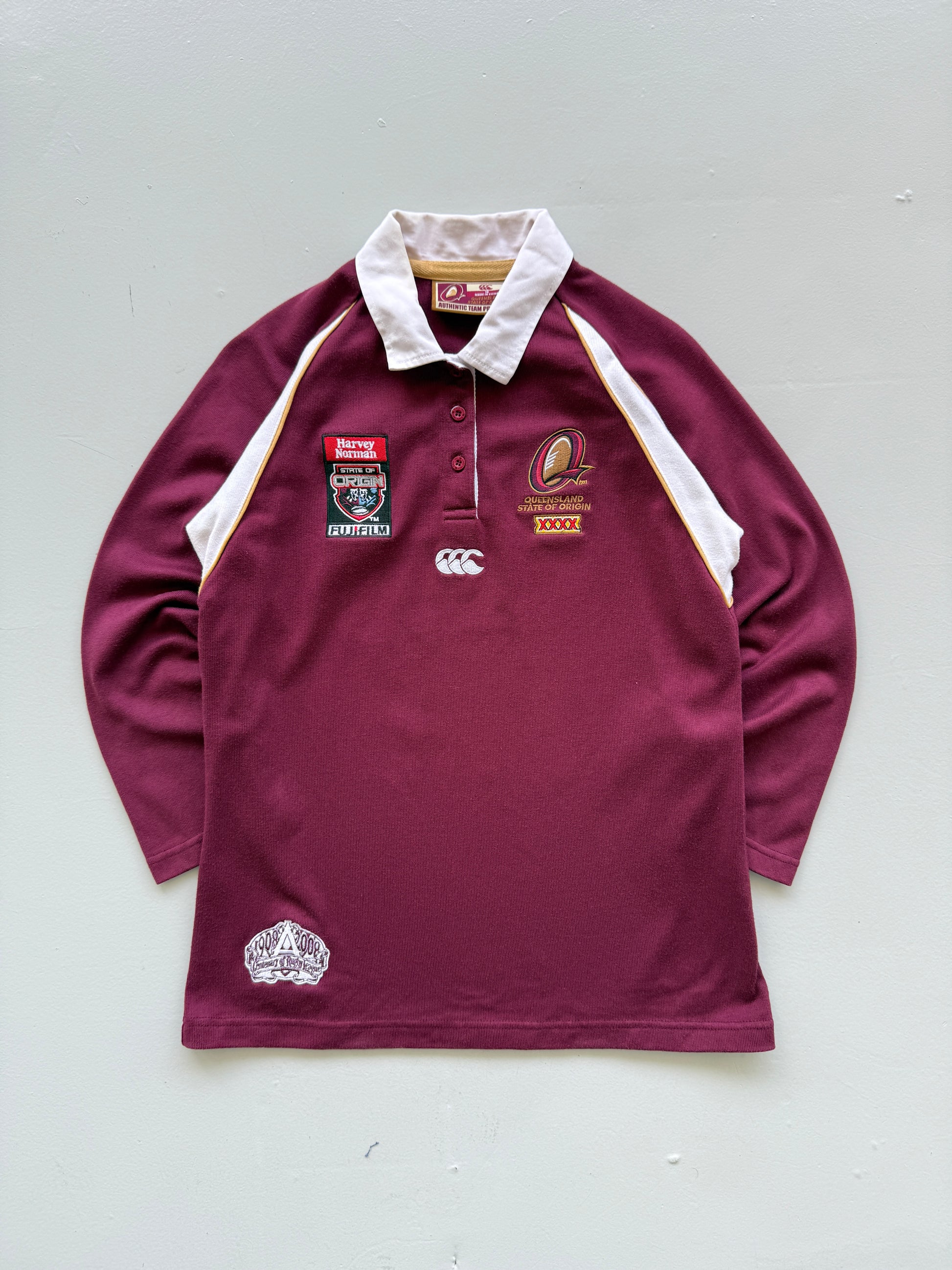 Maroon Queensland State of Origin 00's Vintage Canterbury Rugby Jersey- Kids 10
