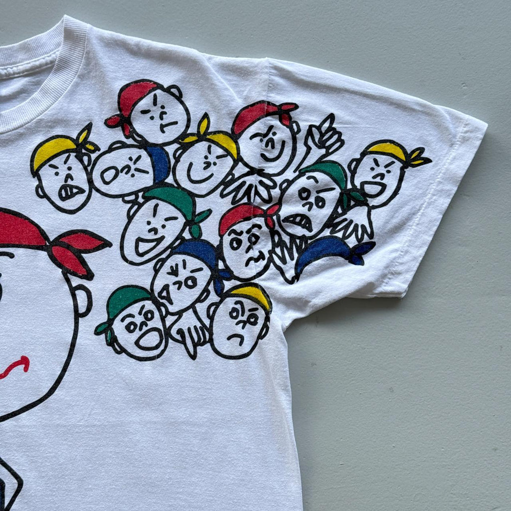 White The Head Said "Yeah Right" Cartoon Novelty Vintage 90s T-shirt - Large