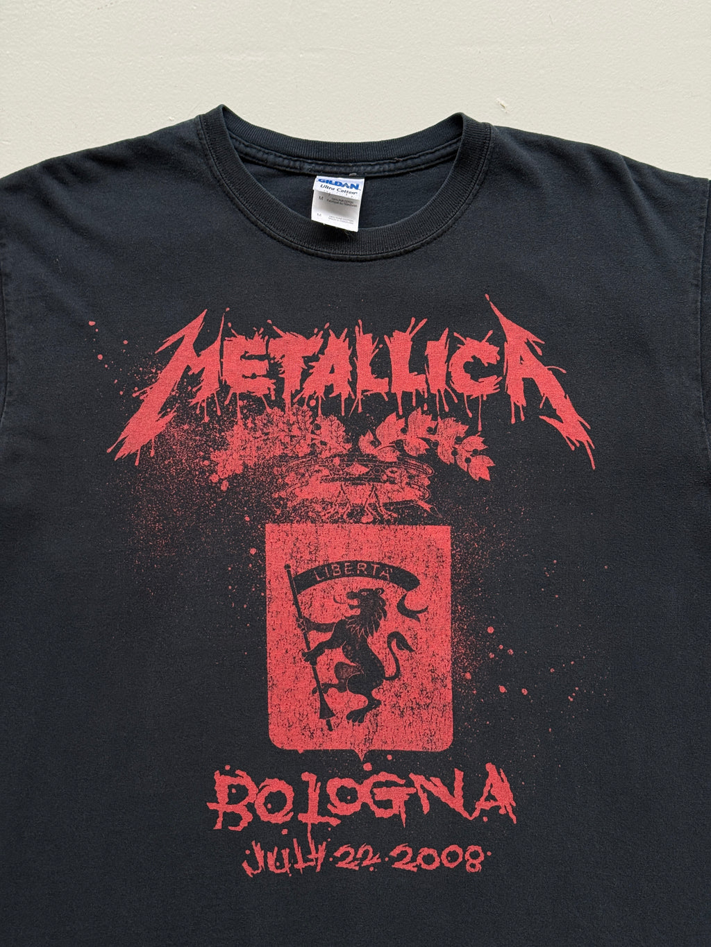 Black Metallica Bologna 2008 Vintage Band Graphic T-Shirt - Medium