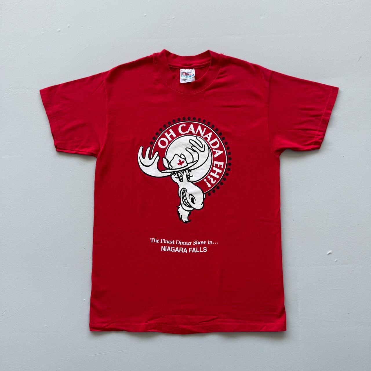 Red Canada Moose Tourist Vintage 90s T-shirt - Medium