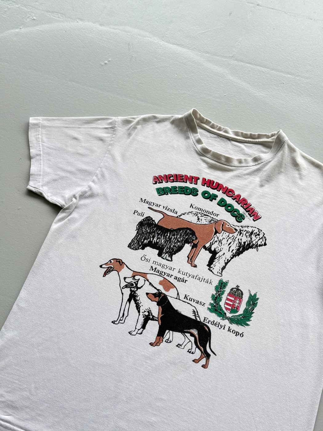 Ancient Hungarian Breeds of Dogs Vintage Graphic T-Shirt - Medium
