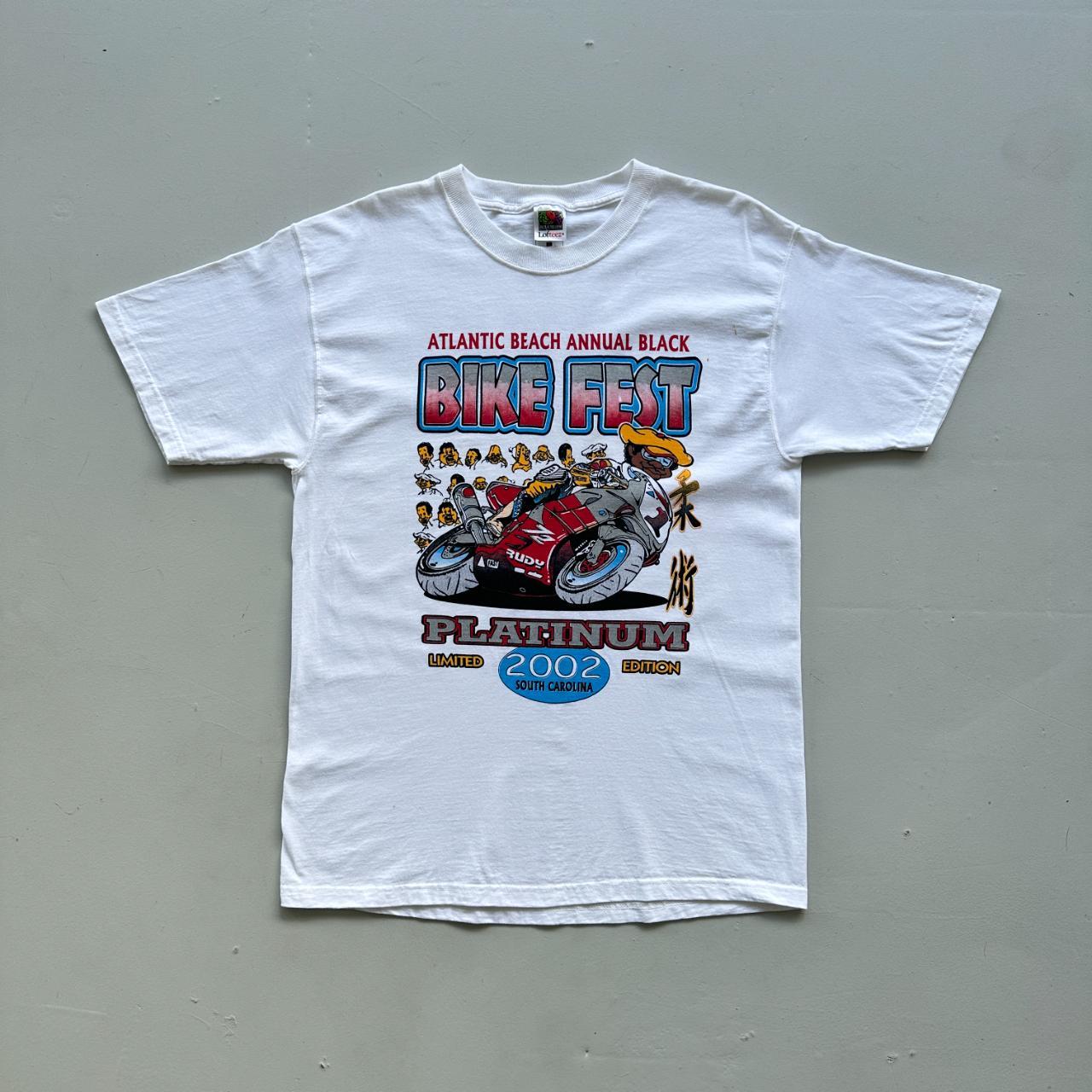 White Bike Fest 2002 Atlanta 00s Vintage T-shirt - Large