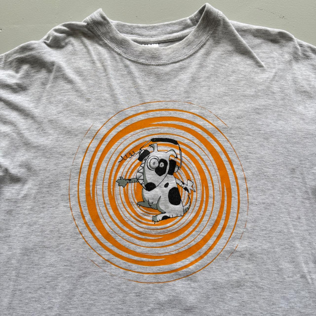 Grey Cartoon Dog 90s Vintage Graphic T-Shirt - XL