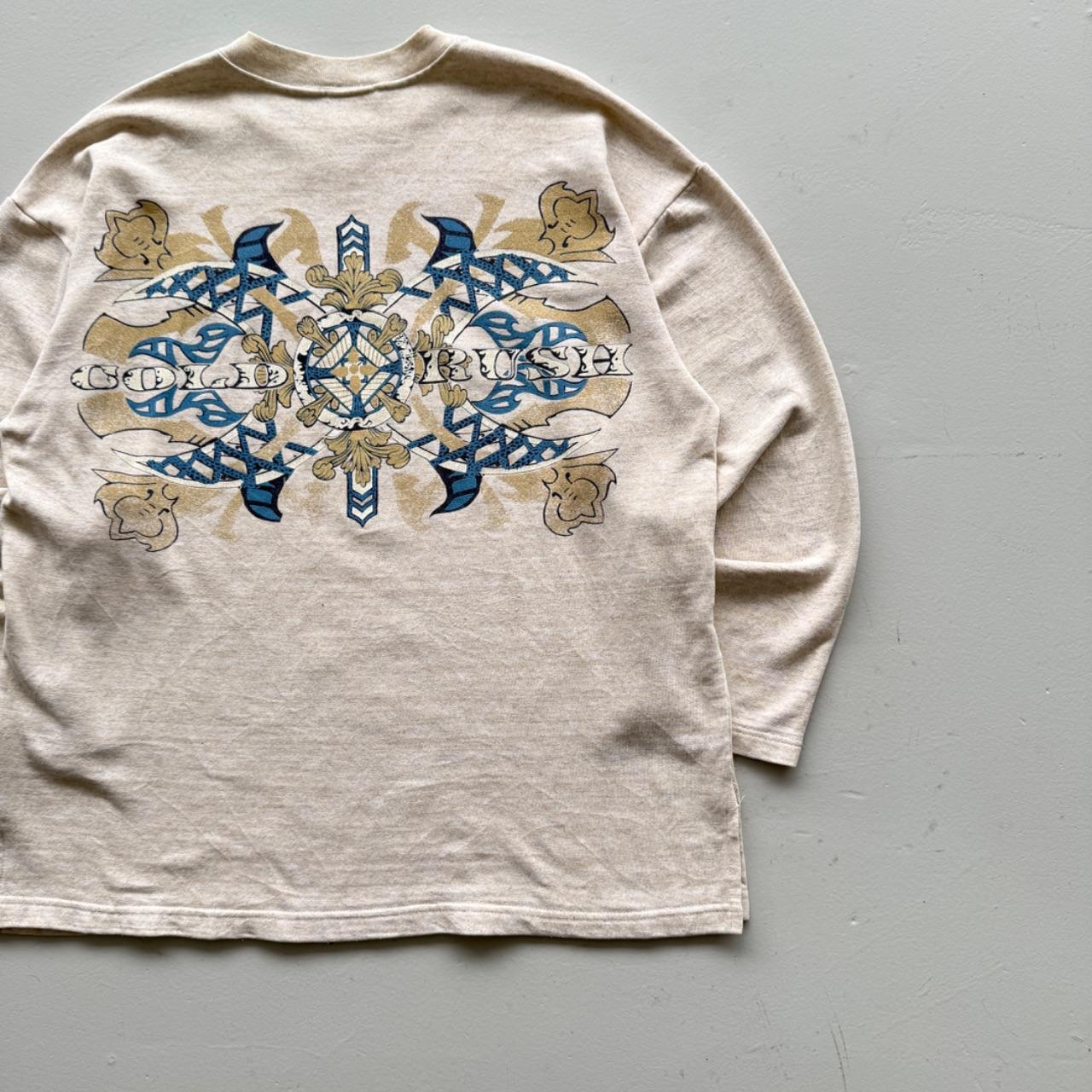Cream Gold Rush 90’s Vintage Skate Style Sweatshirt - Medium