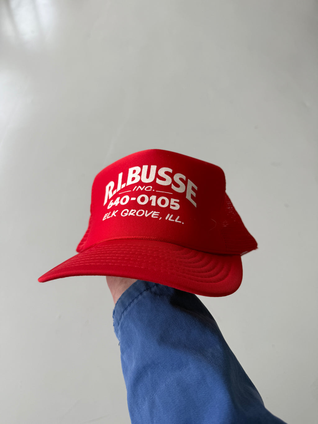 Red R.I.Busse Vintage Americana Foam and Mesh SnapBack Trucker Cap