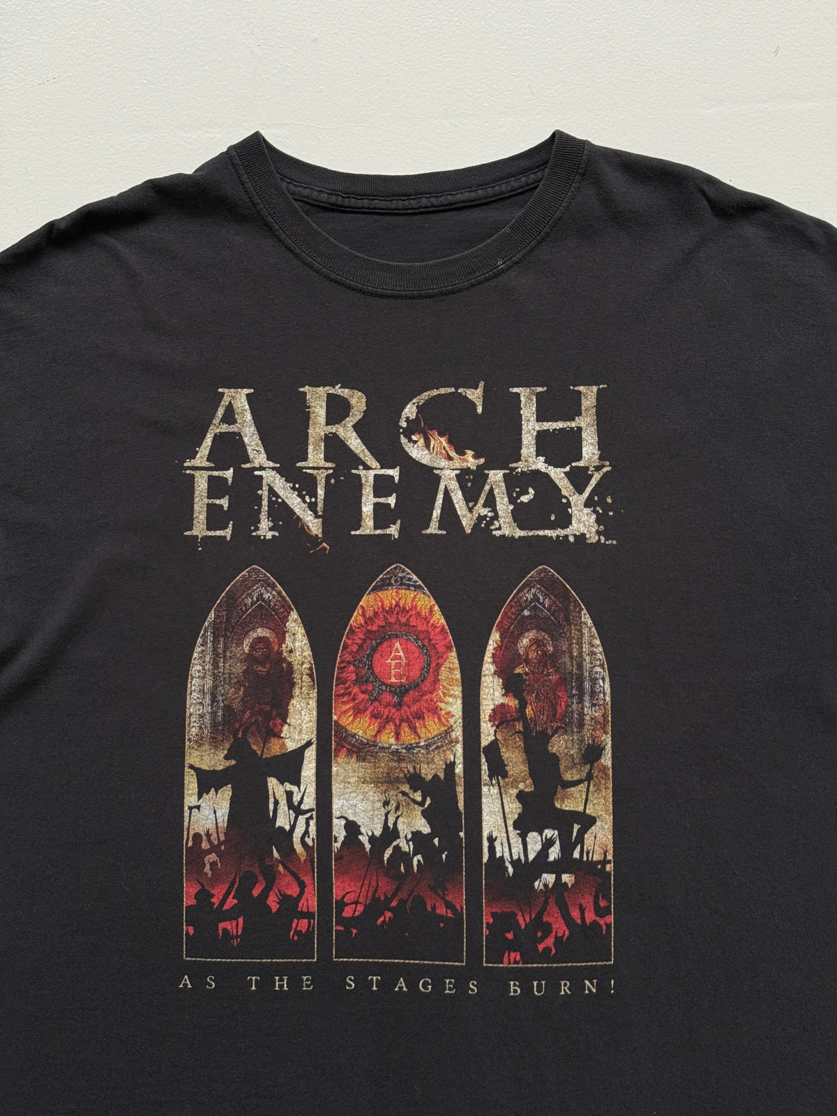Black Arch Enemy As The Stages Burn! Vintage Graphic T-Shirt - XL