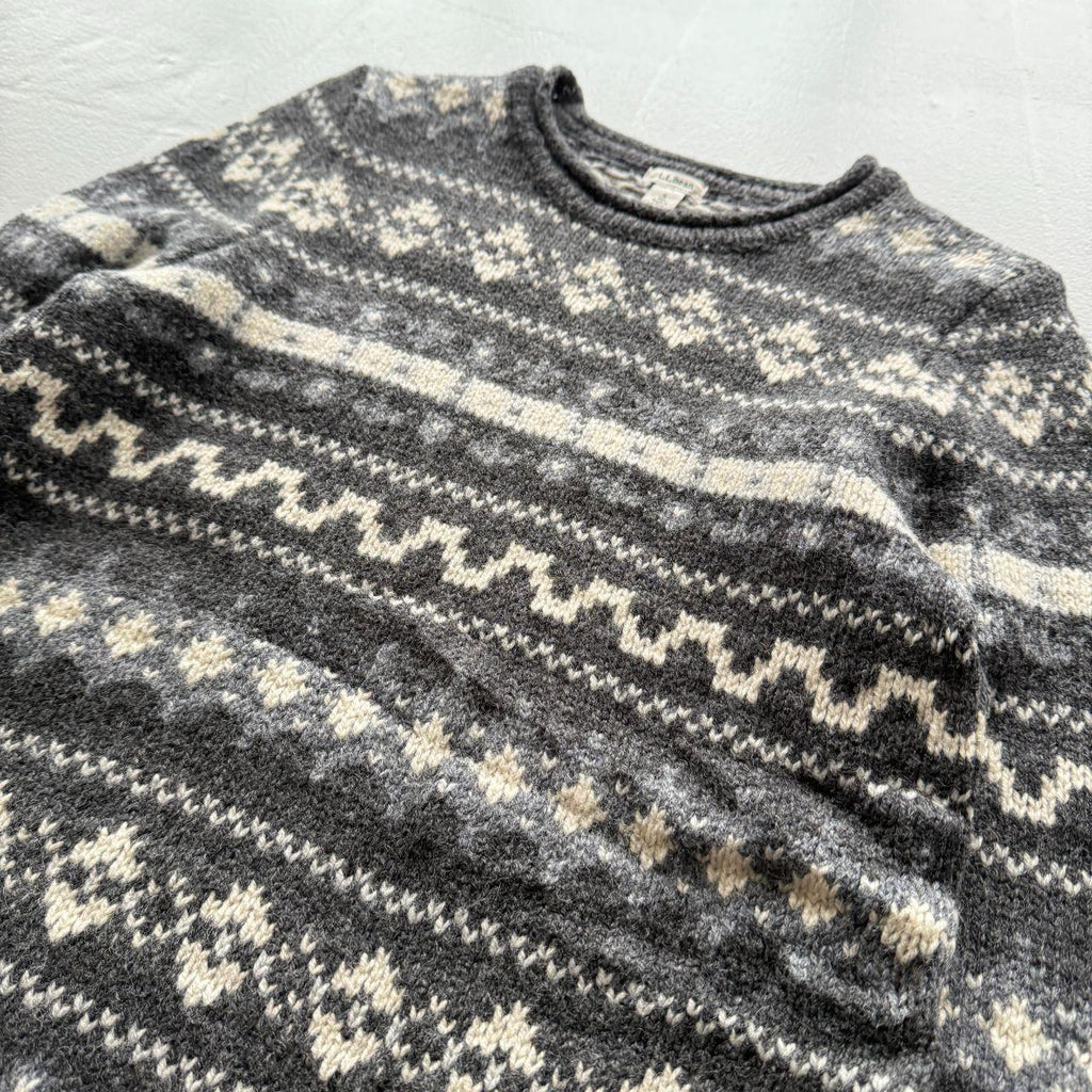 Grey L.L Bean 90’s Vintage Woollen Knit Jumper - Mens Small / Womens Medium