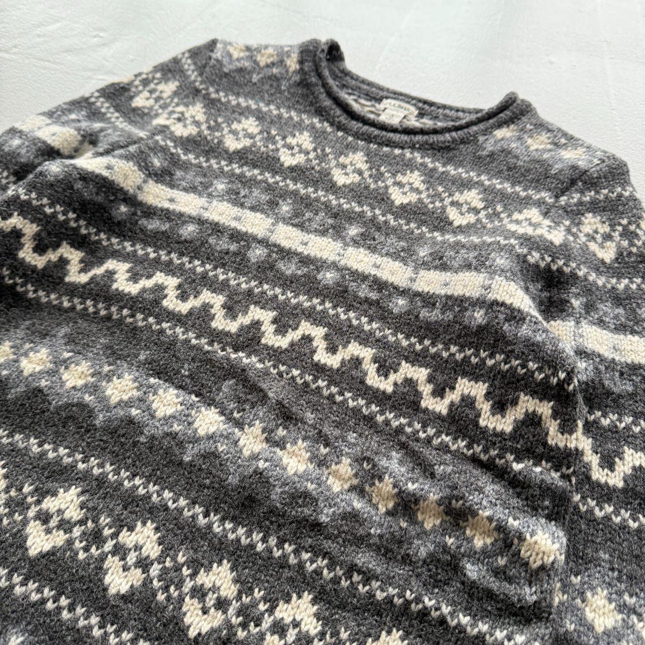 Grey L.L Bean 90’s Vintage Woollen Knit Jumper - Mens Small / Womens Medium