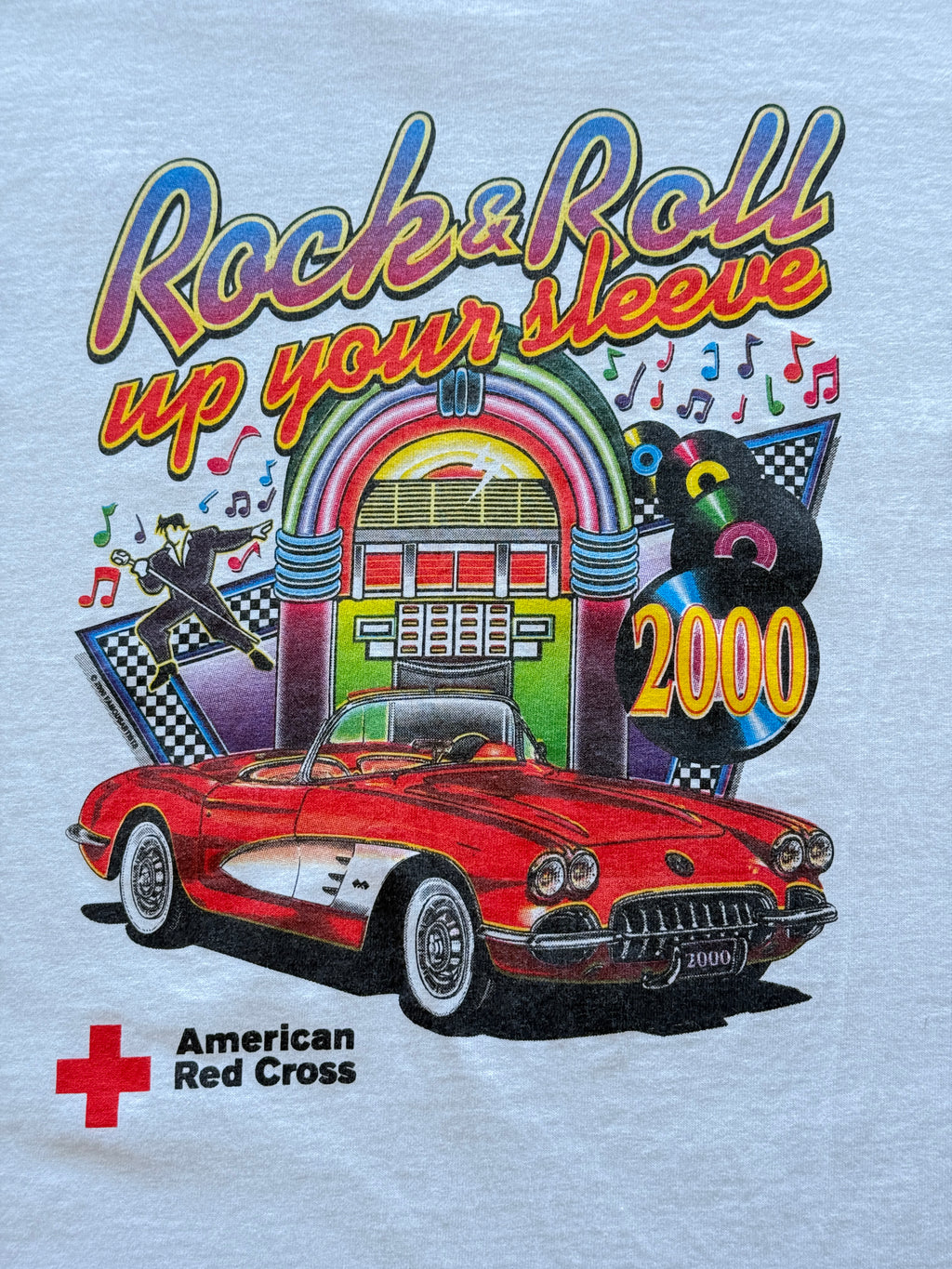 American Red Cross Rock & Roll Up Your Sleeve 2000 Vintage T-Shirt - XL