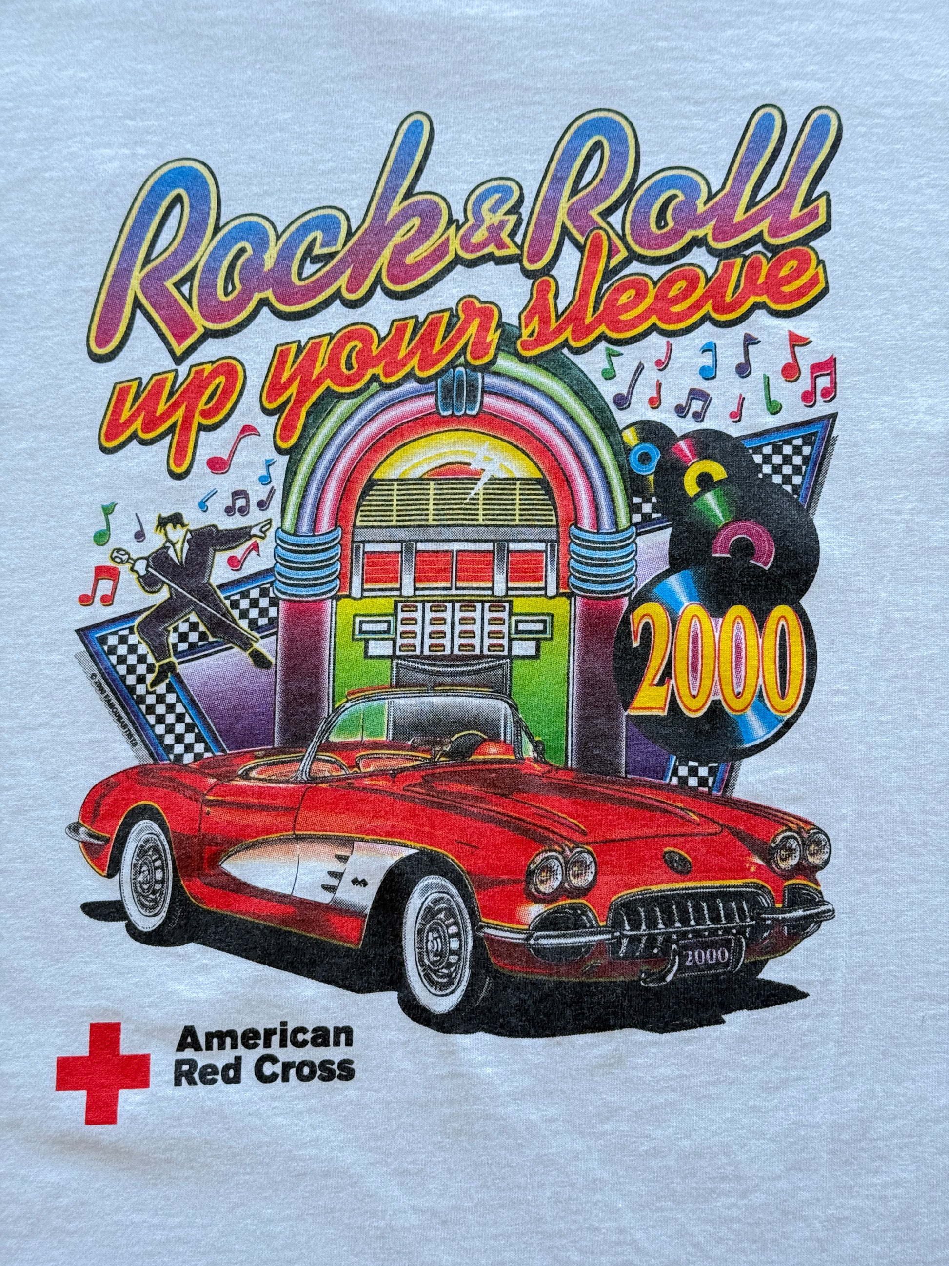 American Red Cross Rock & Roll Up Your Sleeve 2000 Vintage T-Shirt - XL